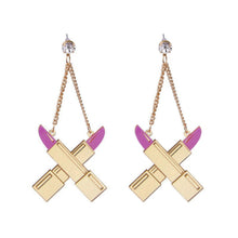 Load image into Gallery viewer, Lipstick Chain Earrings