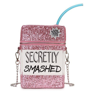 Pink Sequined Crossbody Bag