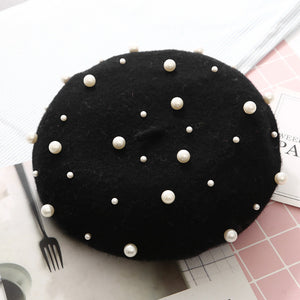 Pearl Embroidered Beret