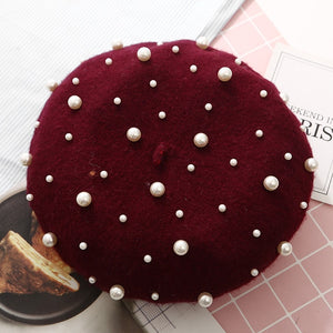 Pearl Embroidered Beret