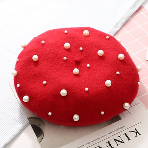 Pearl Embroidered Beret