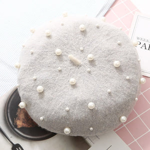 Pearl Embroidered Beret