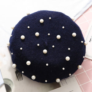 Pearl Embroidered Beret