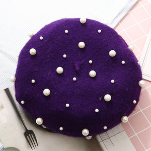 Pearl Embroidered Beret