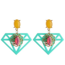 Load image into Gallery viewer, Geometric Diamond Earrings