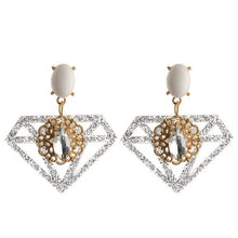 Load image into Gallery viewer, Geometric Diamond Earrings