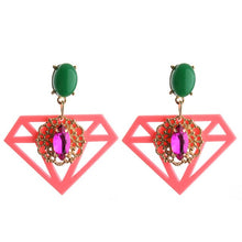 Load image into Gallery viewer, Geometric Diamond Earrings