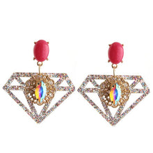 Load image into Gallery viewer, Geometric Diamond Earrings