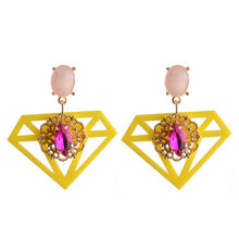 Load image into Gallery viewer, Geometric Diamond Earrings