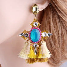 Load image into Gallery viewer, Cross Tassel Earrings