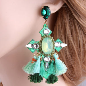 Cross Tassel Earrings