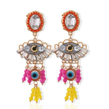 Load image into Gallery viewer, Eye Drop Tassel Earrings