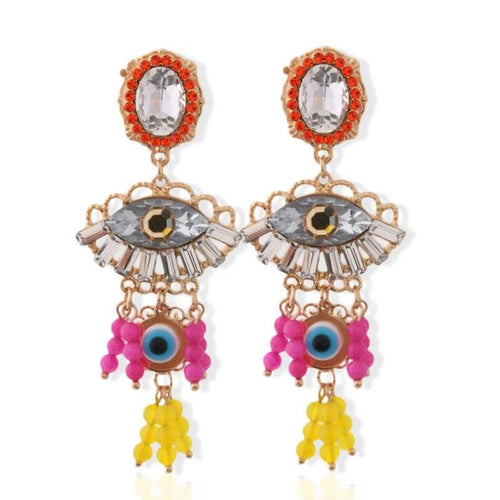 Eye Drop Tassel Earrings