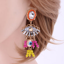 Load image into Gallery viewer, Eye Drop Tassel Earrings