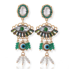 Load image into Gallery viewer, Eye Drop Tassel Earrings