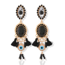 Load image into Gallery viewer, Eye Drop Tassel Earrings