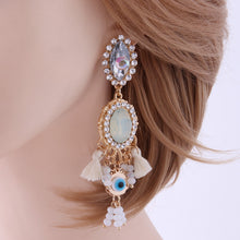 Load image into Gallery viewer, Eye Drop Tassel Earrings