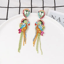 Load image into Gallery viewer, Crystal Bird Drop Earrings