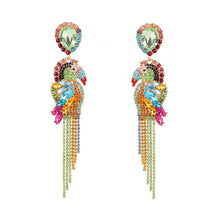 Load image into Gallery viewer, Crystal Bird Drop Earrings