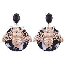 Load image into Gallery viewer, Round Bee Drop Earrings