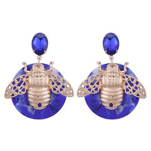 Load image into Gallery viewer, Round Bee Drop Earrings