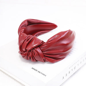 Vegan Leather Knot Headband