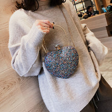 Load image into Gallery viewer, Glitter Heart Clutchbag