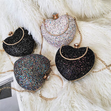 Load image into Gallery viewer, Glitter Heart Clutchbag