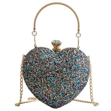 Load image into Gallery viewer, Glitter Heart Clutchbag