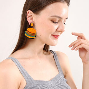 Burger Earrings