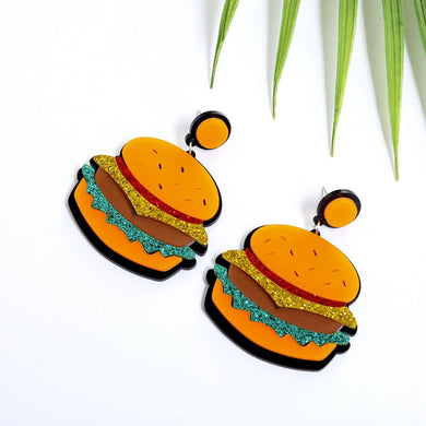 Burger Earrings