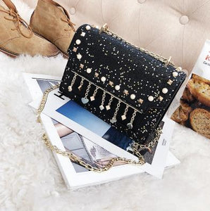 Sequin Gradient Tassel Crossbody Bag