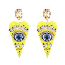 Load image into Gallery viewer, Evil Eye Heart Earrings