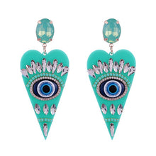 Load image into Gallery viewer, Evil Eye Heart Earrings