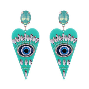 Evil Eye Heart Earrings