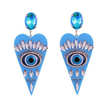 Load image into Gallery viewer, Evil Eye Heart Earrings