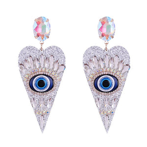 Evil Eye Heart Earrings