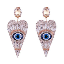 Load image into Gallery viewer, Evil Eye Heart Earrings