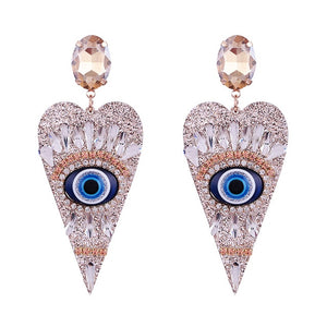 Evil Eye Heart Earrings