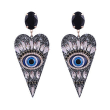 Load image into Gallery viewer, Evil Eye Heart Earrings