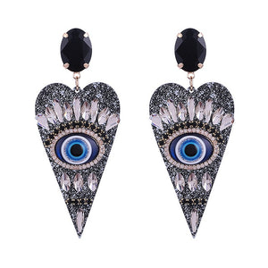 Evil Eye Heart Earrings