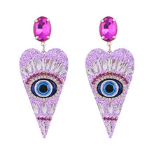 Load image into Gallery viewer, Evil Eye Heart Earrings