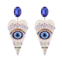 Load image into Gallery viewer, Evil Eye Heart Earrings