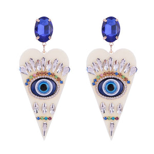 Evil Eye Heart Earrings