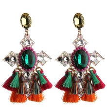 Load image into Gallery viewer, Cross Tassel Earrings