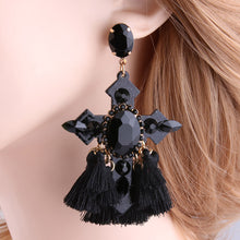 Load image into Gallery viewer, Cross Tassel Earrings