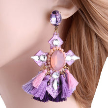 Load image into Gallery viewer, Cross Tassel Earrings