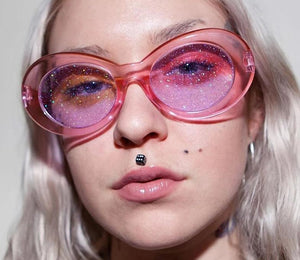 Vintage Ova Glitter Sunglasses