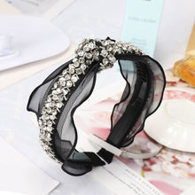 Load image into Gallery viewer, Vintage Black Lace Beaded Knot Headband